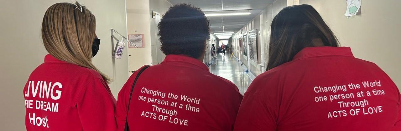 Community volunteers working together in service